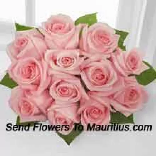 Bouquet de 12 roses roses